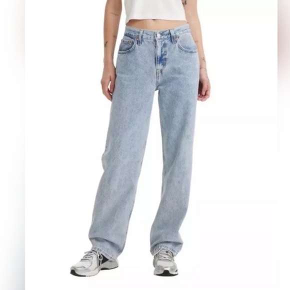 Levi's Women’s Low Pro Straight Leg Blue Jeans Light Wash Cotton Size 30 NWT - Picture 2 of 14